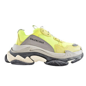 Balenciaga Triple S Mens Jaune Neon Yellow Grey Speed Flat Trainer Sneaker 39 6